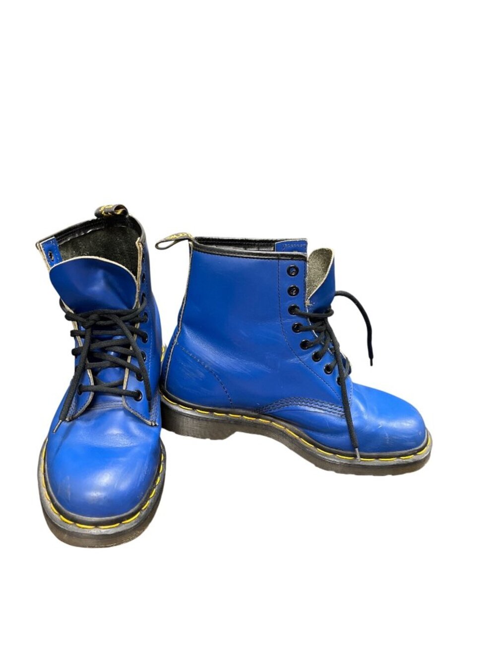 Dr.Martens womens blue leather mid ankle casual ride combat boots sz 9 SKU 10820